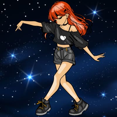 realistic girl danceing