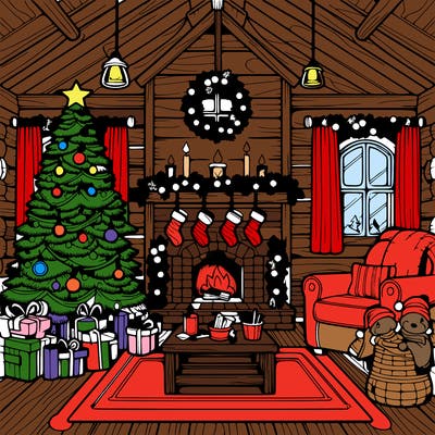 christmas house interior