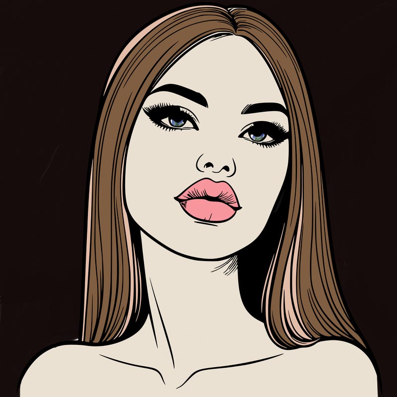 realistic woman with full lips