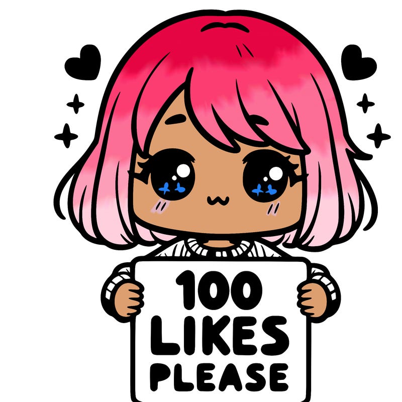 cute girl holding a sign saying 100 likes please