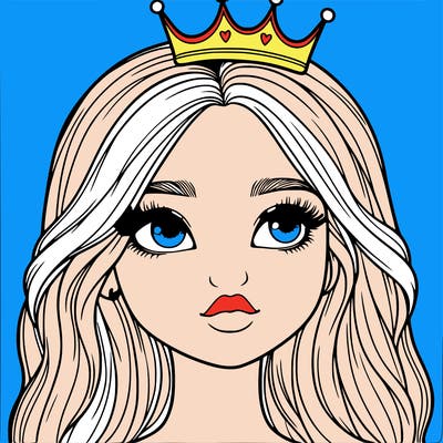a realistic girl with a crown on