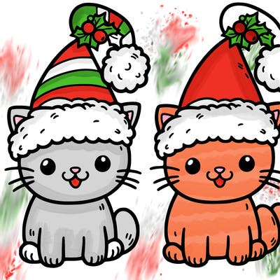 cat wearing a santa hat