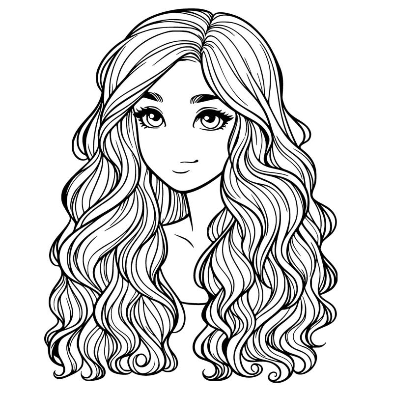 realistic girl with wavy hair