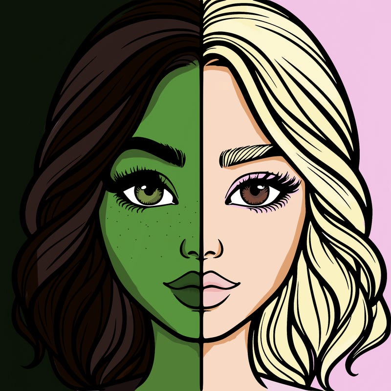 realistic girl split half