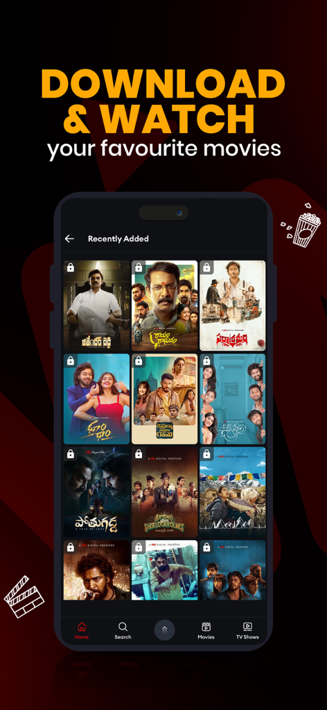 ETV Win - ETV Win 모바일 앱 화면, 다운로드 가능한 최신 텔루구 영화 갤러리 표시