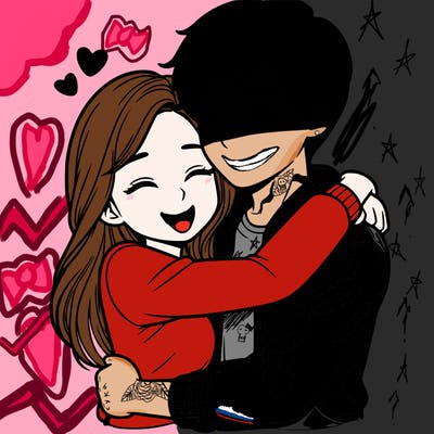 boyfriend and girlfriend hugging