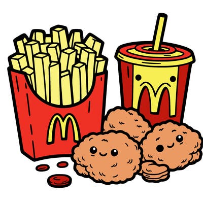 mcdonald’s, chicken nuggets and fries