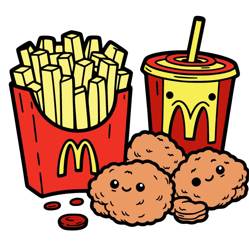 mcdonald’s, chicken nuggets and fries