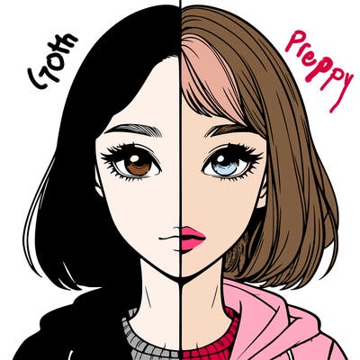 split realistic girl