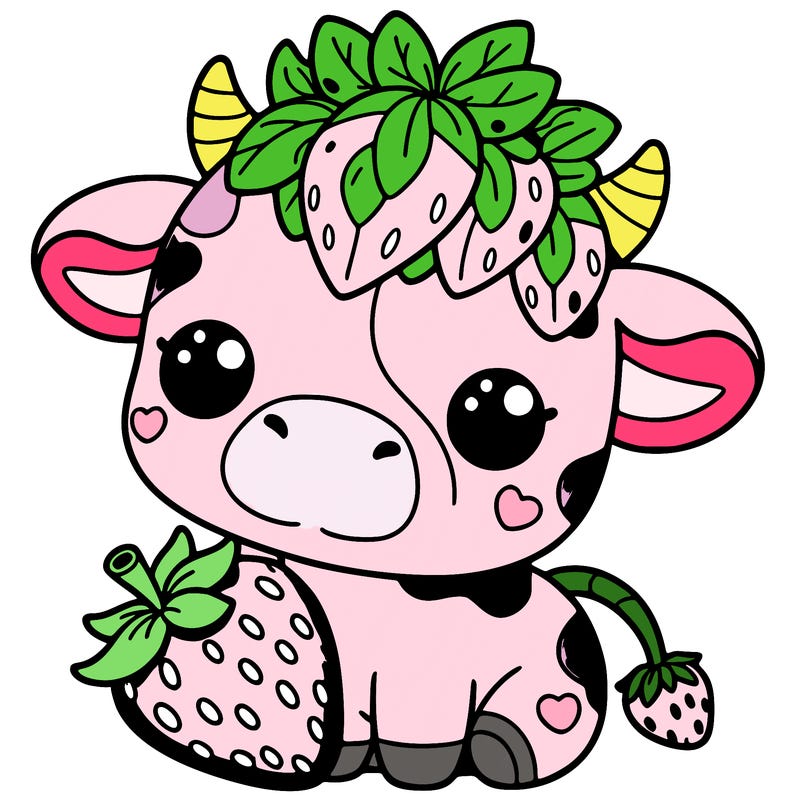 cute strawberry cow