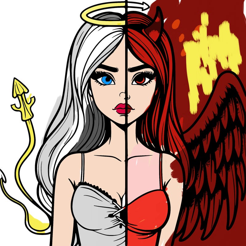 devil vs angel realistic girl