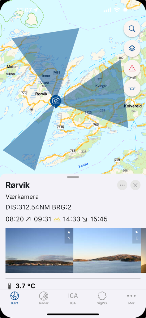 HemsWX - 気象カメラのカバー範囲とライブ画像を含む地図を表示するHemsWXモバイルアプリ