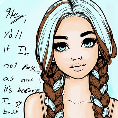 realistic girl with braids