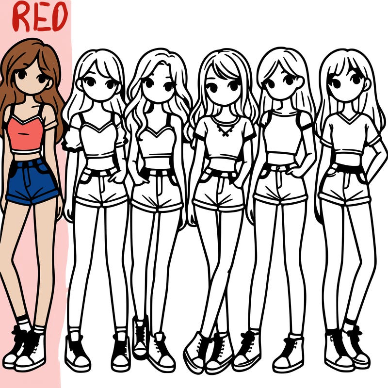 a group of girls wearing crop tops and shorts