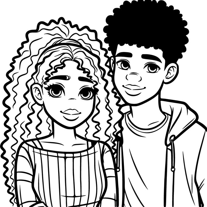 black girl and hispanic boy teen couple