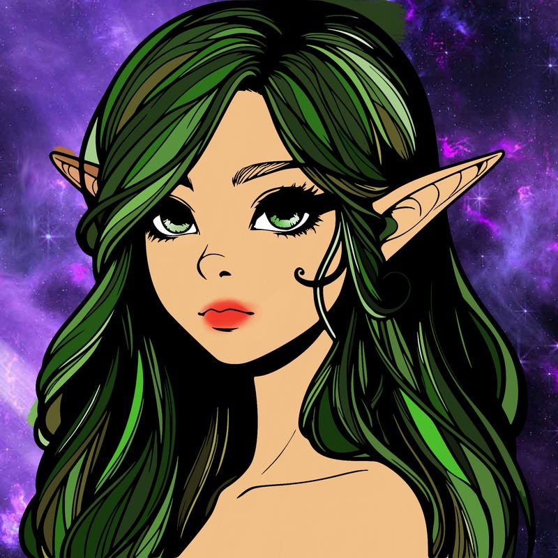 elf girl realistic dark fantasy