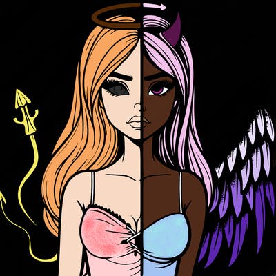 devil vs angel realistic girl