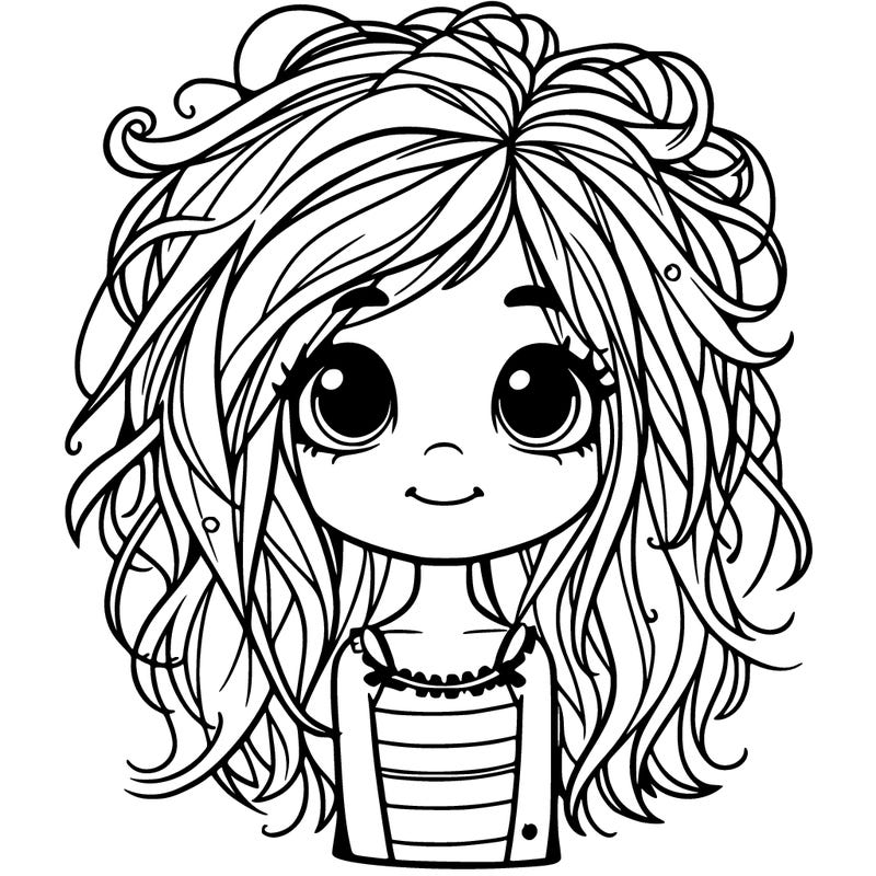 messy hair pretty  little  girl