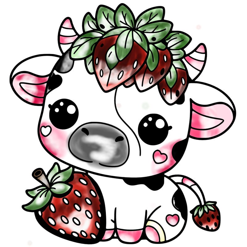 cute strawberry cow