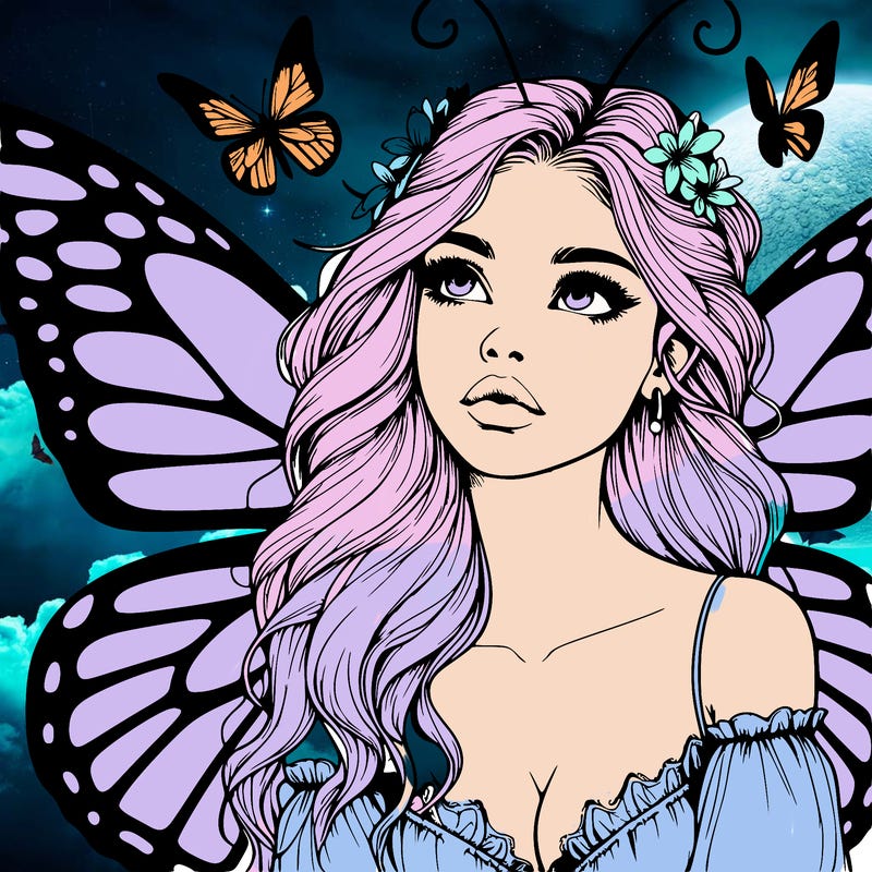 butterfly fairy realistic girl
