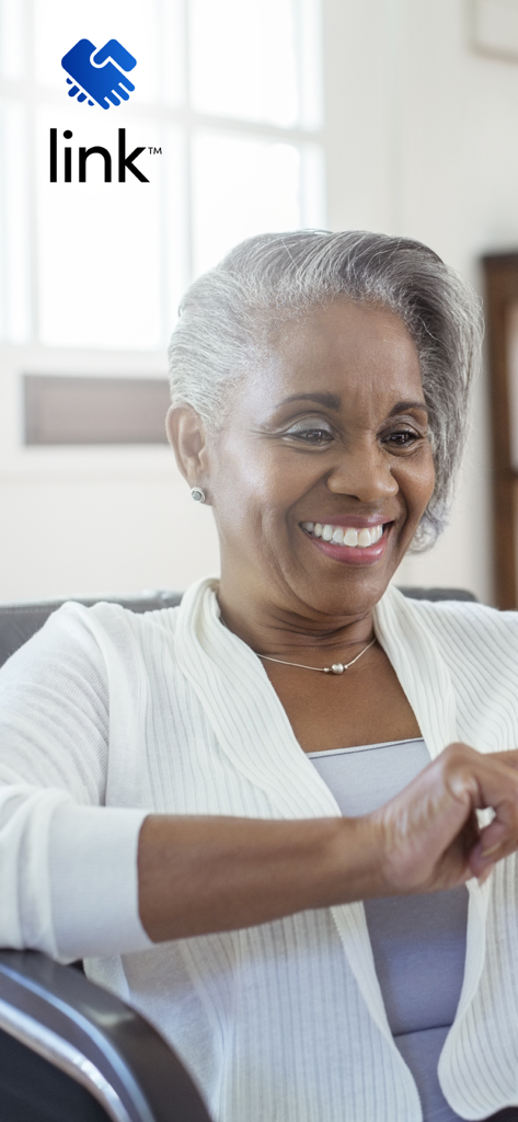 Lively Link - A smiling senior woman representing the peace of mind for caregivers using the Lively Link app.