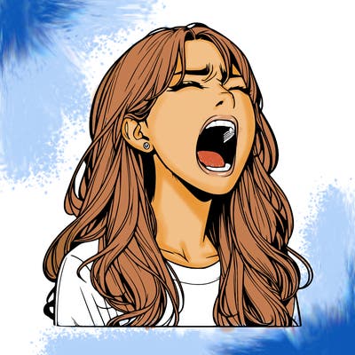 screaming realistic, girl