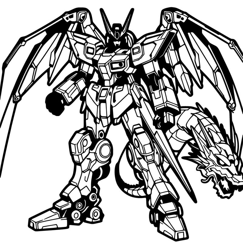 mecha with dragon wings