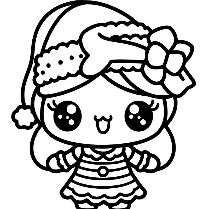 kawaii christmas lady