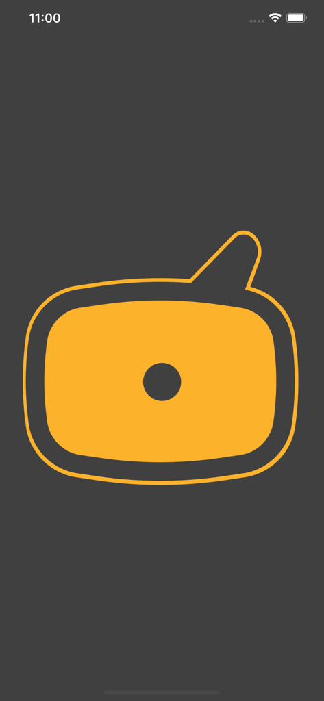 Orange stylized TV icon on a dark background representing the Live Turkish TV Channels app splash screen