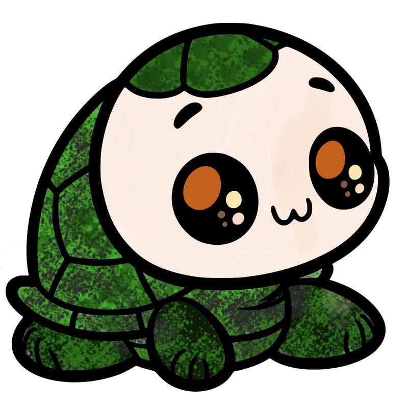 cute little animated turtle