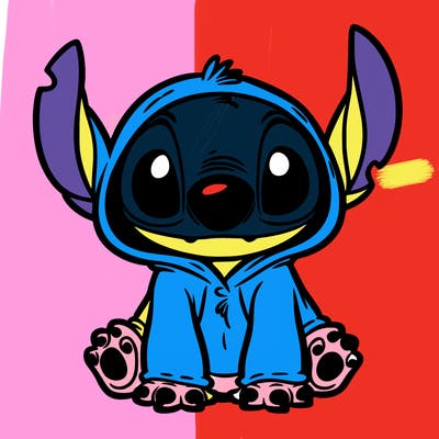 stitch in a dog costume