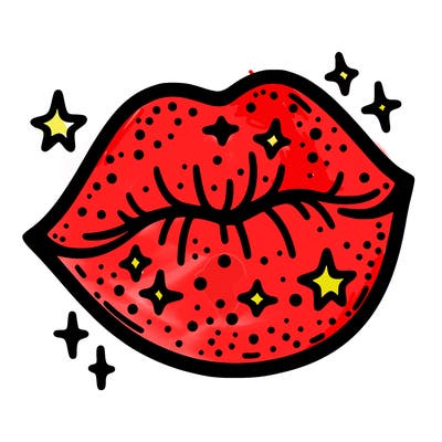 glittery lip