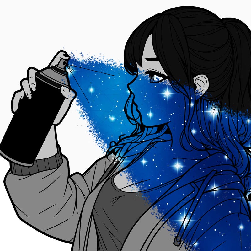 a realistic girl spray, painting