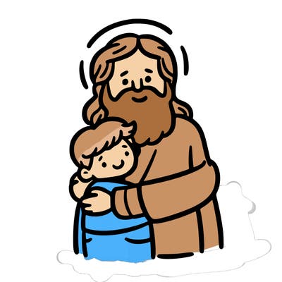 god hugging a person