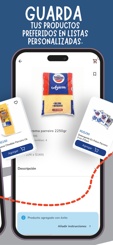 Garrido Ta - Interface of the Garrido Ta app for managing favorite products and creating personalized shopping lists