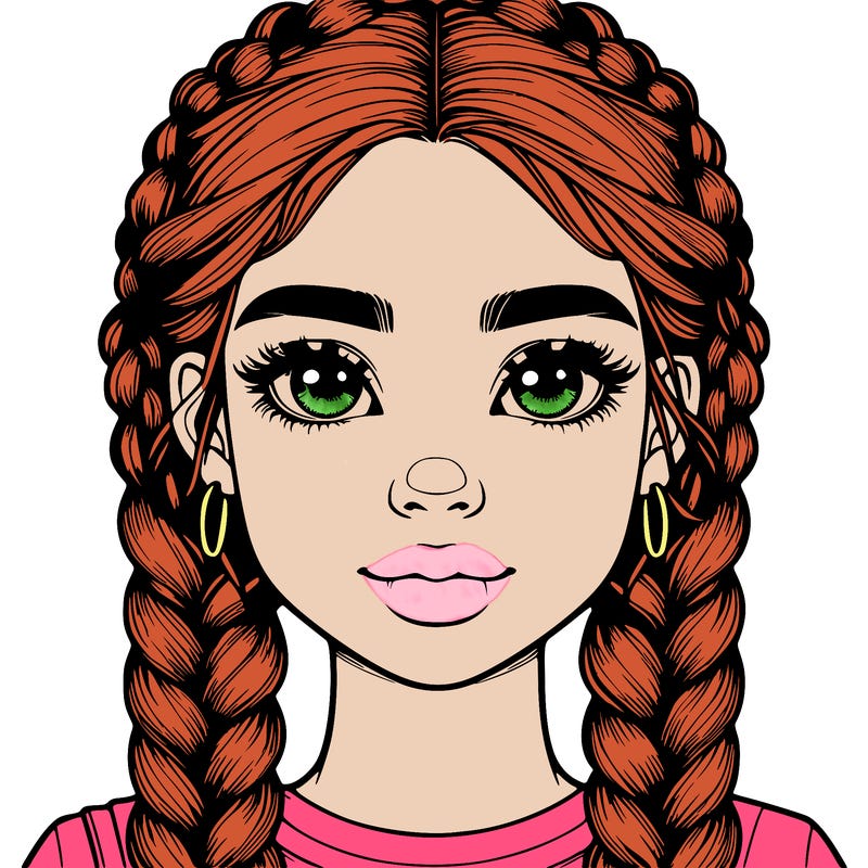 realistic girl with braids