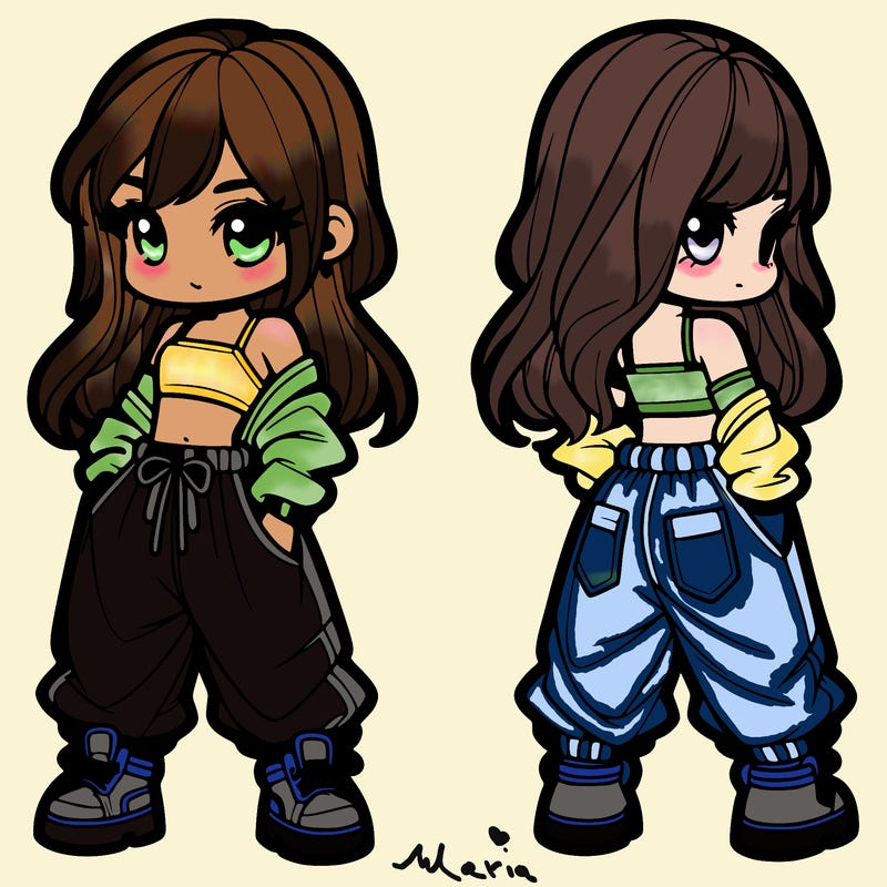 girl in crop top and baggy pants