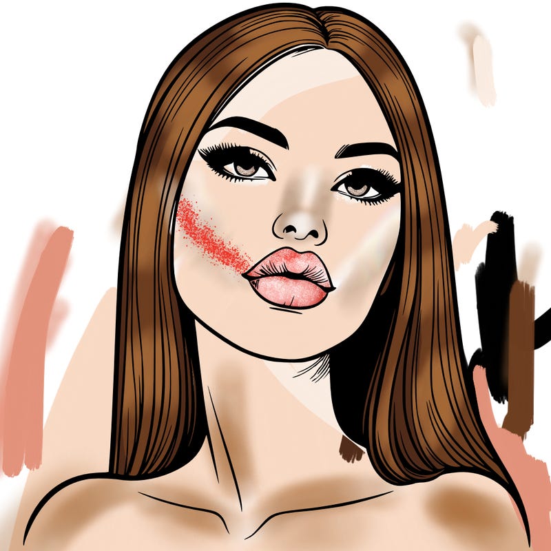 realistic woman with full lips