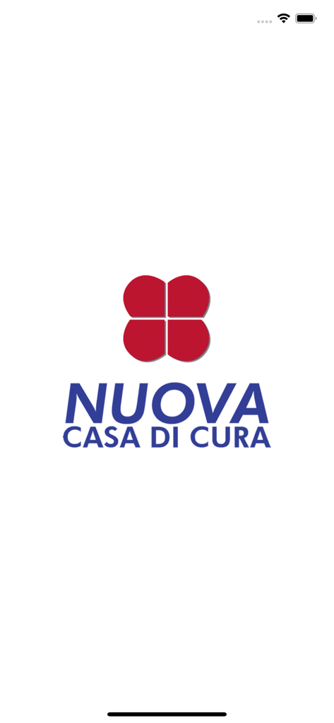 Nuova Casa di Cura - Pantalla de inicio de la aplicación Nuova Casa di Cura con el logo