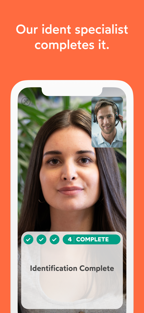 IDnow Online-Ident - Un smartphone affichant la confirmation de la réalisation d'une vérification d'identité sécurisée par appel vidéo avec un spécialiste