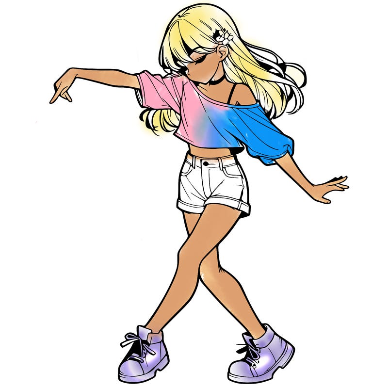 realistic girl danceing
