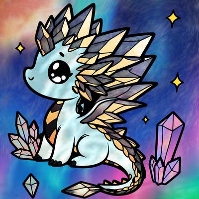 little cute crystal dragon