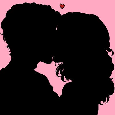 realistic couple kissing