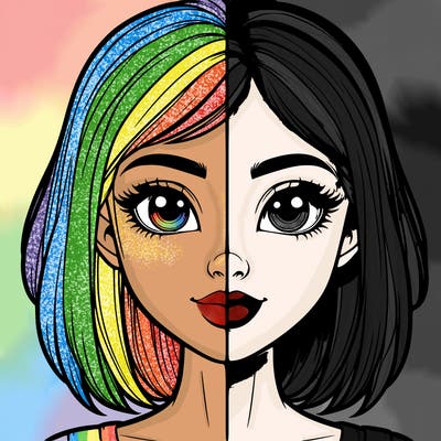 realistic girl in half