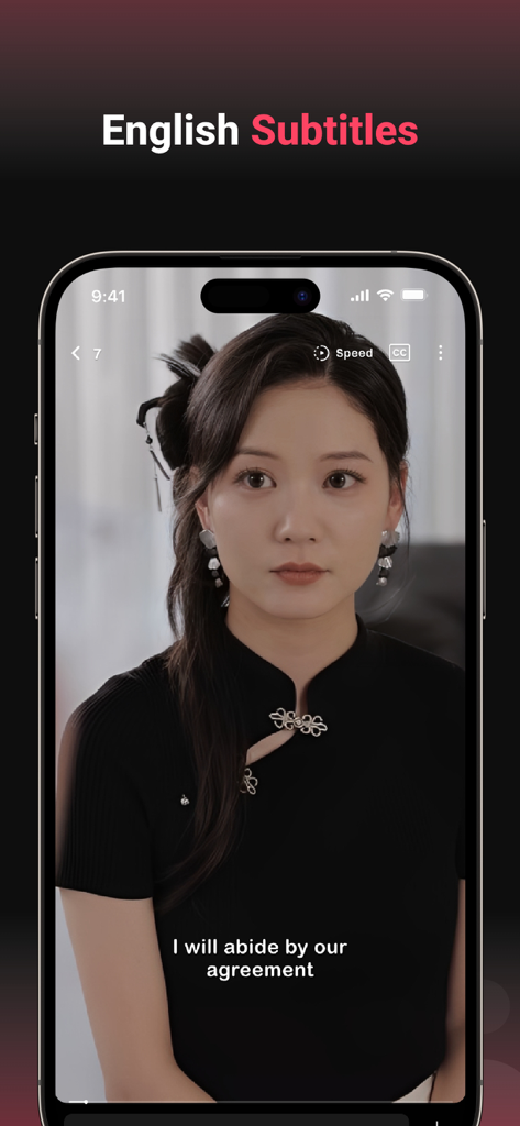 MinuteDrama - Short Drama - Pantalla de smartphone mostrando una escena de un drama corto con subtítulos en inglés.