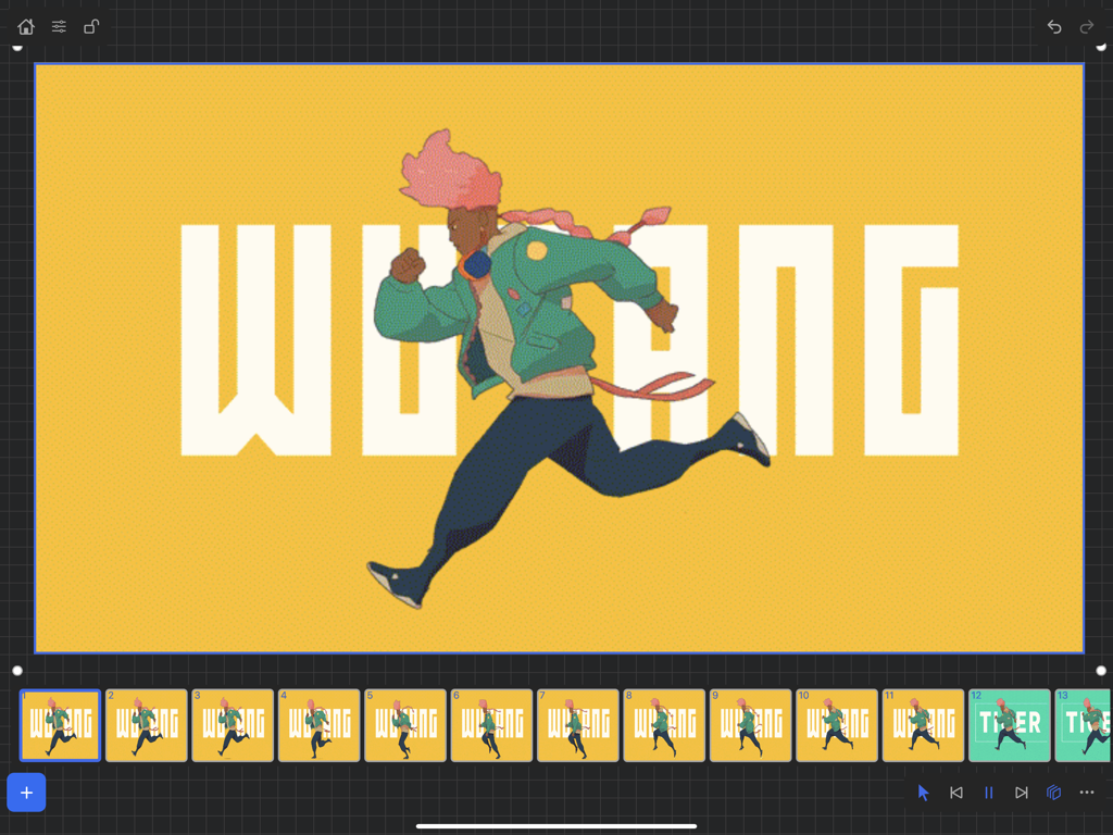 VizRef - VizRef app interface showing a frame by frame breakdown of an animated character running for animation reference