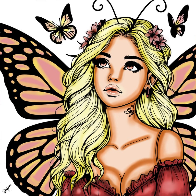 butterfly fairy realistic girl