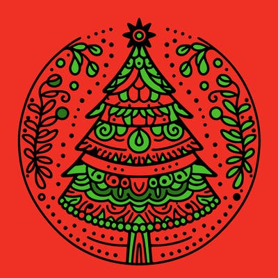 mandala sapin de noel