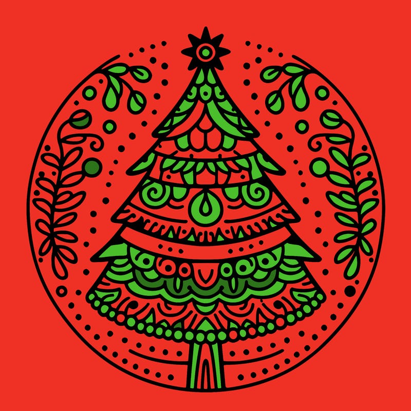 mandala sapin de noel