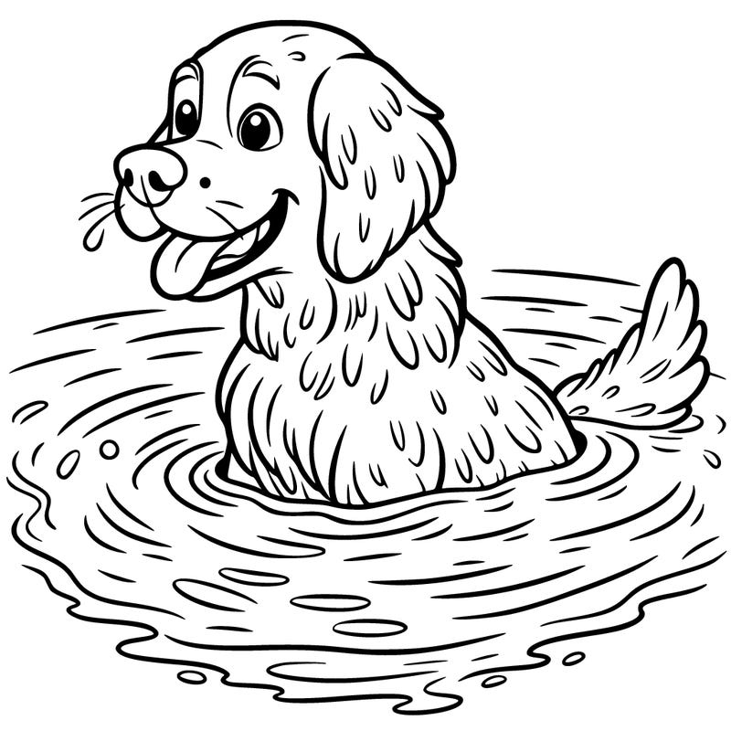golden retriever in the water